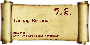 Tarnay Roland névjegykártya